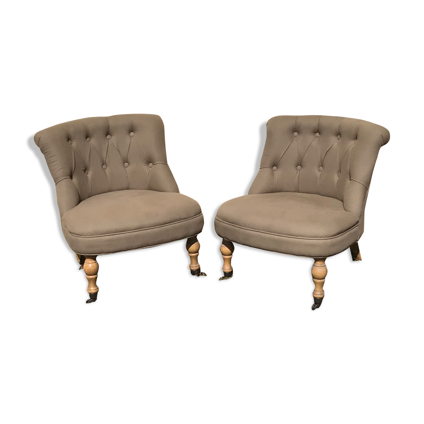 Pair of toad armchairs