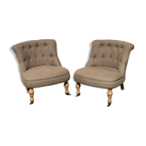 Pair of toad armchairs
