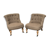 Paire de fauteuils crapauds