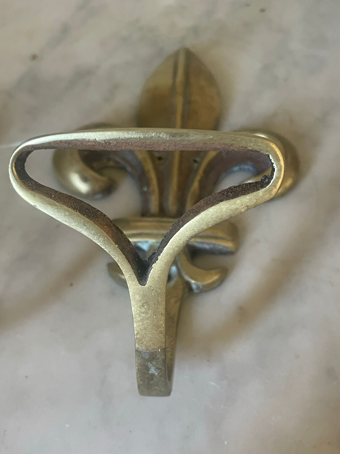 Pair of antique gilt bronze lily flower wall brackets.