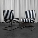 Pair of Seventies stripe armchairs