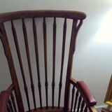 wicker and leather high chair
