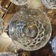Set of 7 chiseled crystal wine glasses stamped with a crowned S