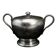 Art Deco sugar bowl, silver-plated brass, Poland, 1950s