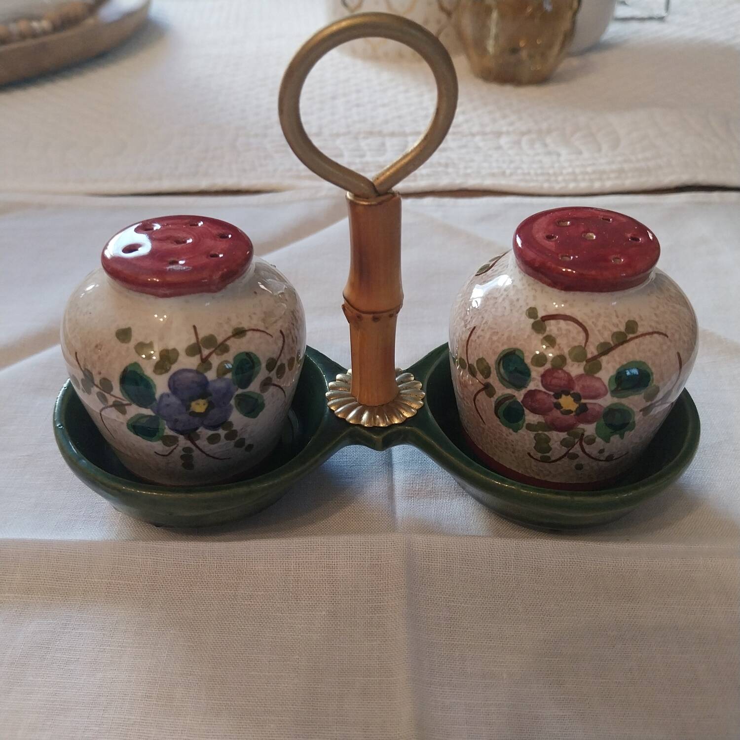 Vintage ceramic salt and pepper shaker set