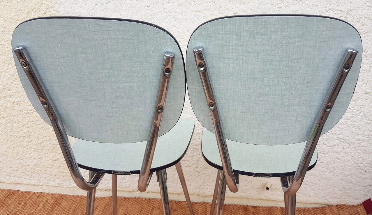 Duo of formica chairs