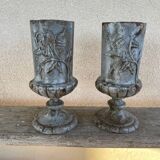 Paire vases ancien en fonte