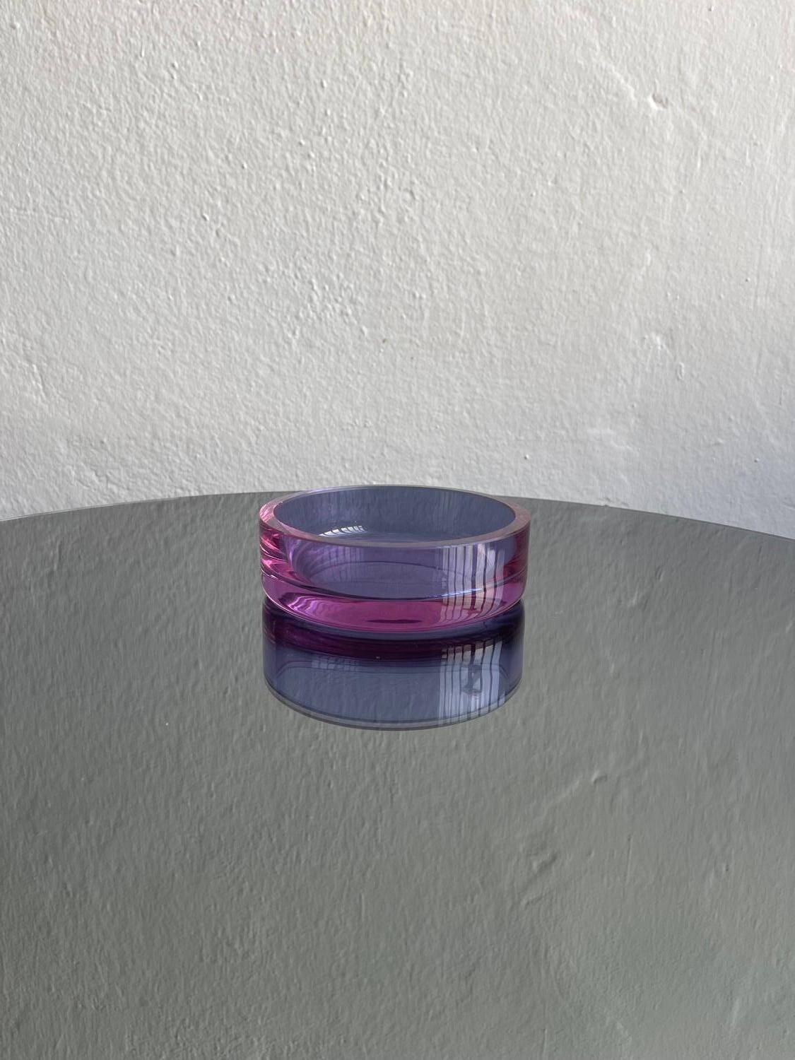 Murano Glass Bowl, Violet Purple Tray, Mid-Century Modern, Italy