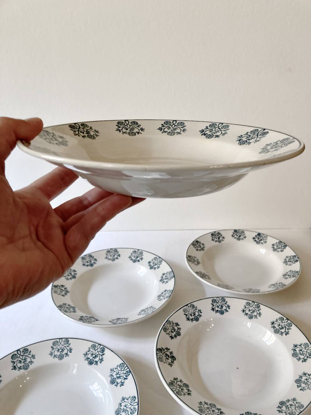 5 deep plates, Sarreguemines, René model