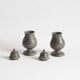 Antique muffineers, salt or sugar shakers in pewter, 18th