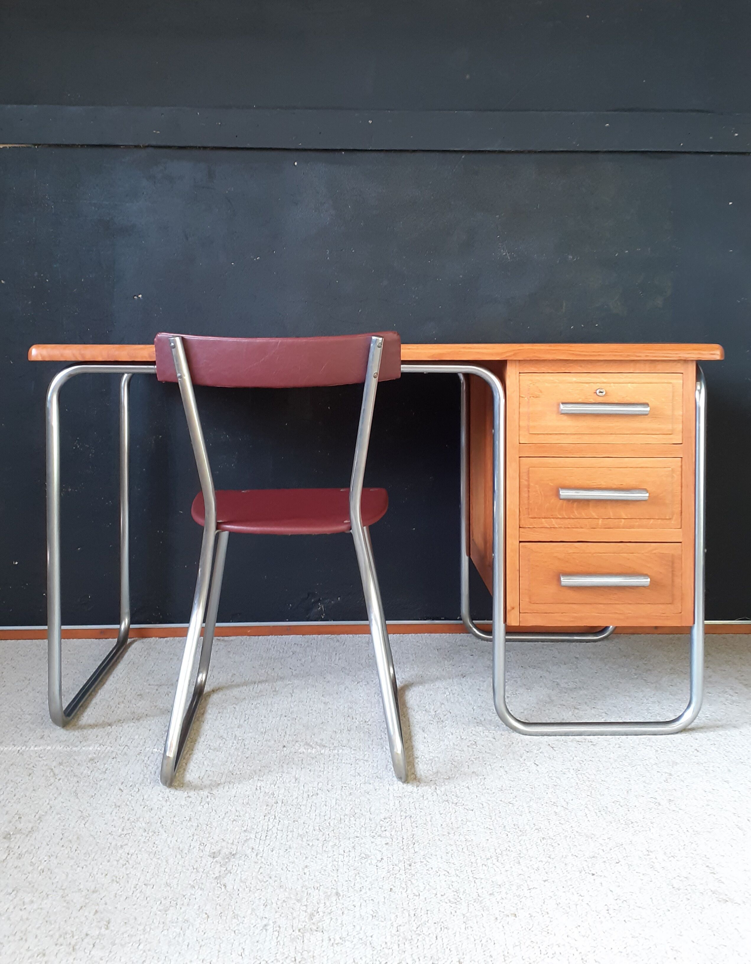 Tubular desk and bauhaus chair circa 1930