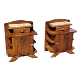 Paire de chevets bois année 50