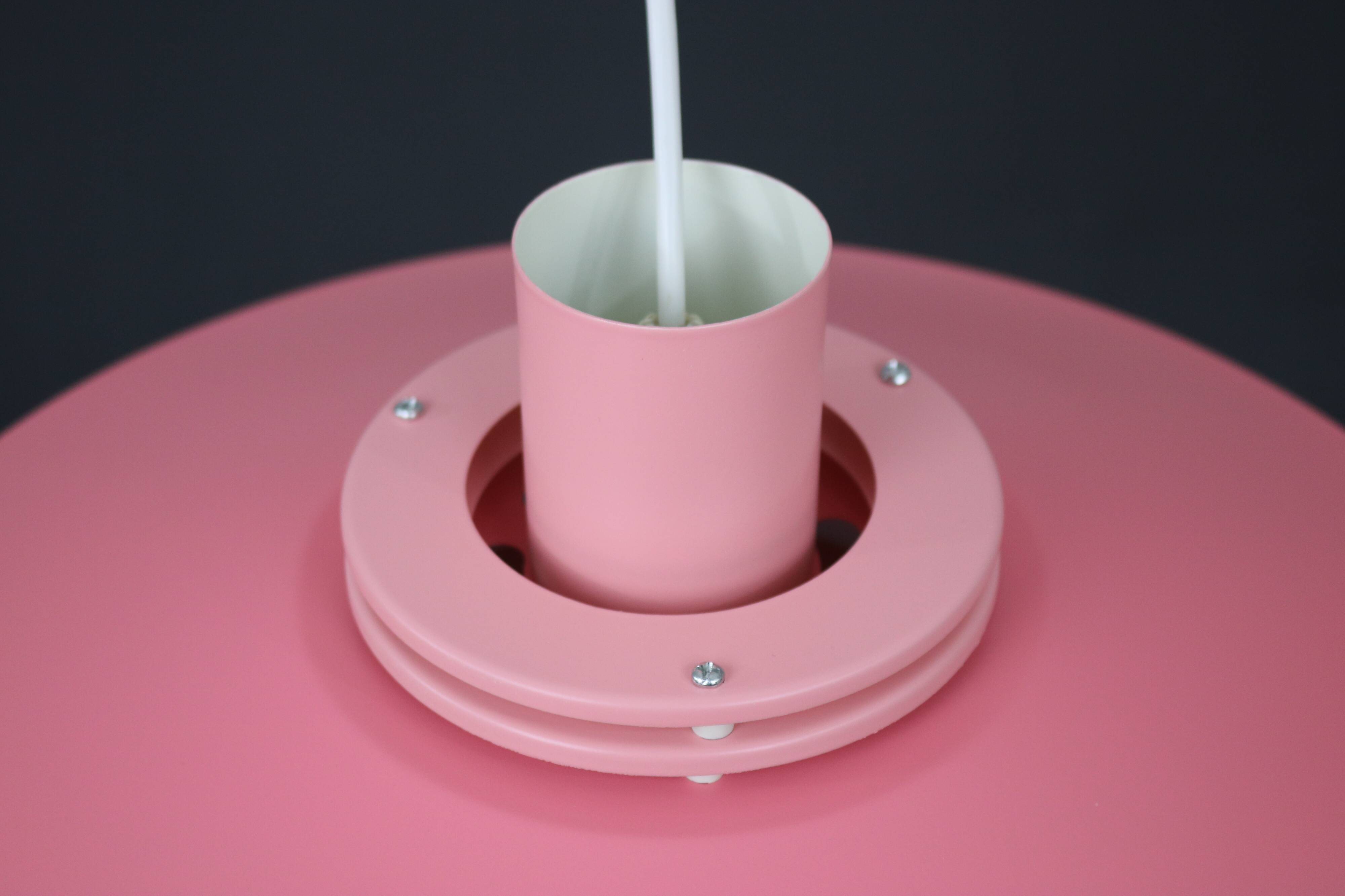 Great pink restored Danish ceiling lamp *** Danish design *** unique *** Denmark 1970's