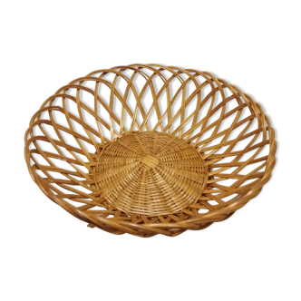 Corbeille osier tressé vintage