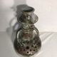 Old man gray Brown ceramic Vase + Spades flowers Decoration Vintage