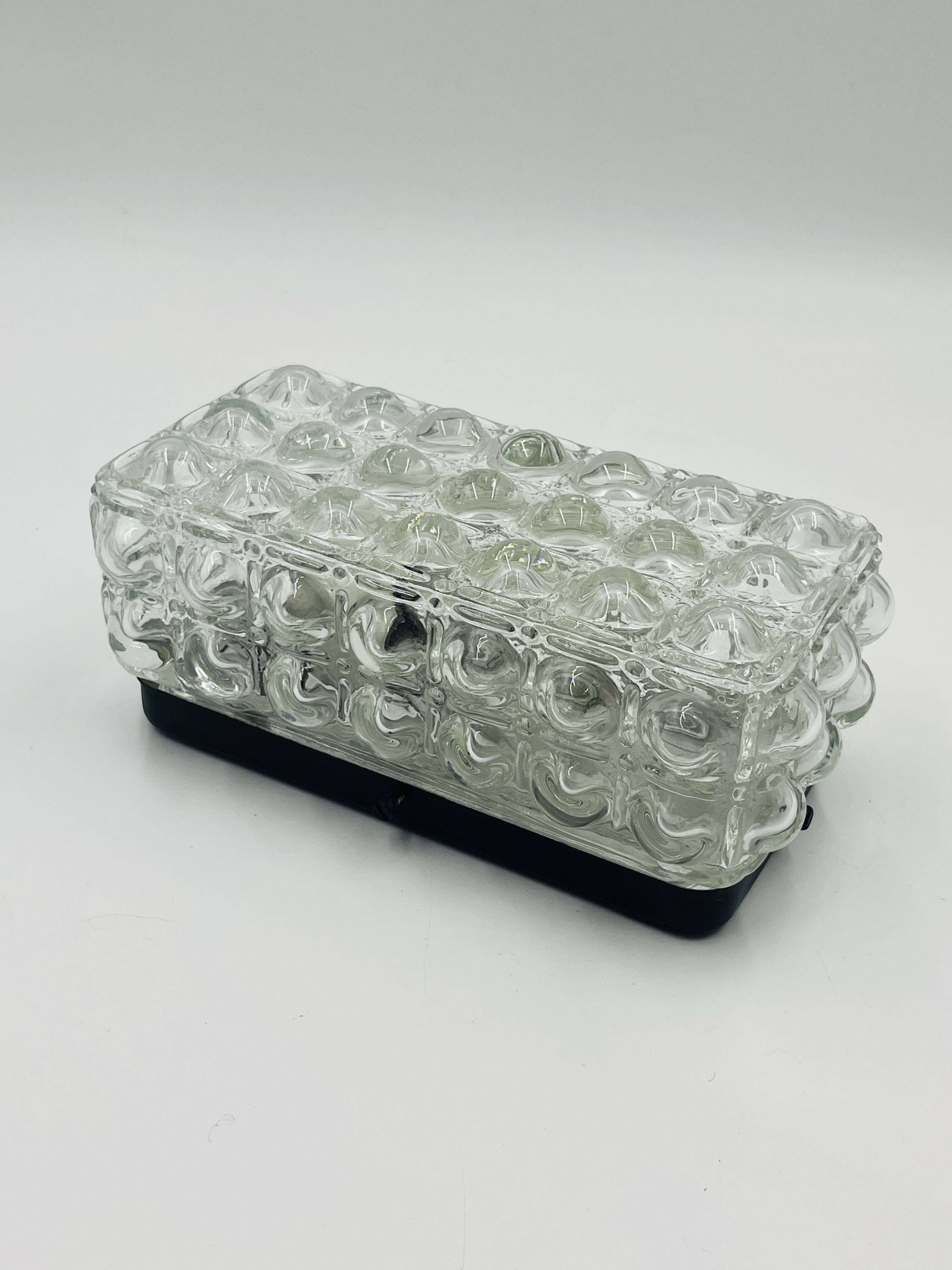 Plafonnier Rectangulaire Verre Bullé Helena Tynell Style 70s