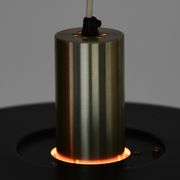 Pendant light in brushed aluminium and black by Carl Thore for Granhaga. Sweden 1960s.