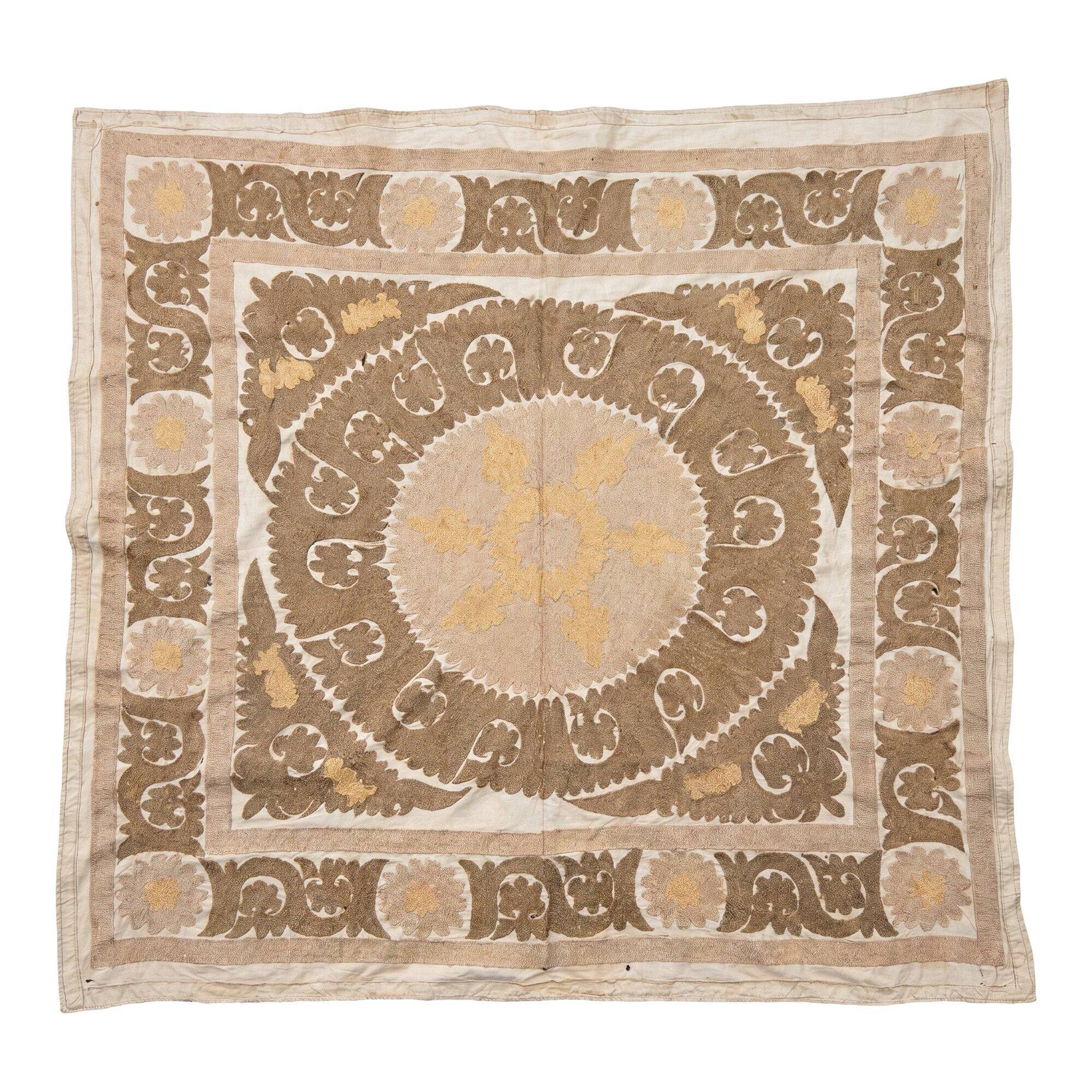 Vintage hand-embroidered tablecloth 145x152 cm