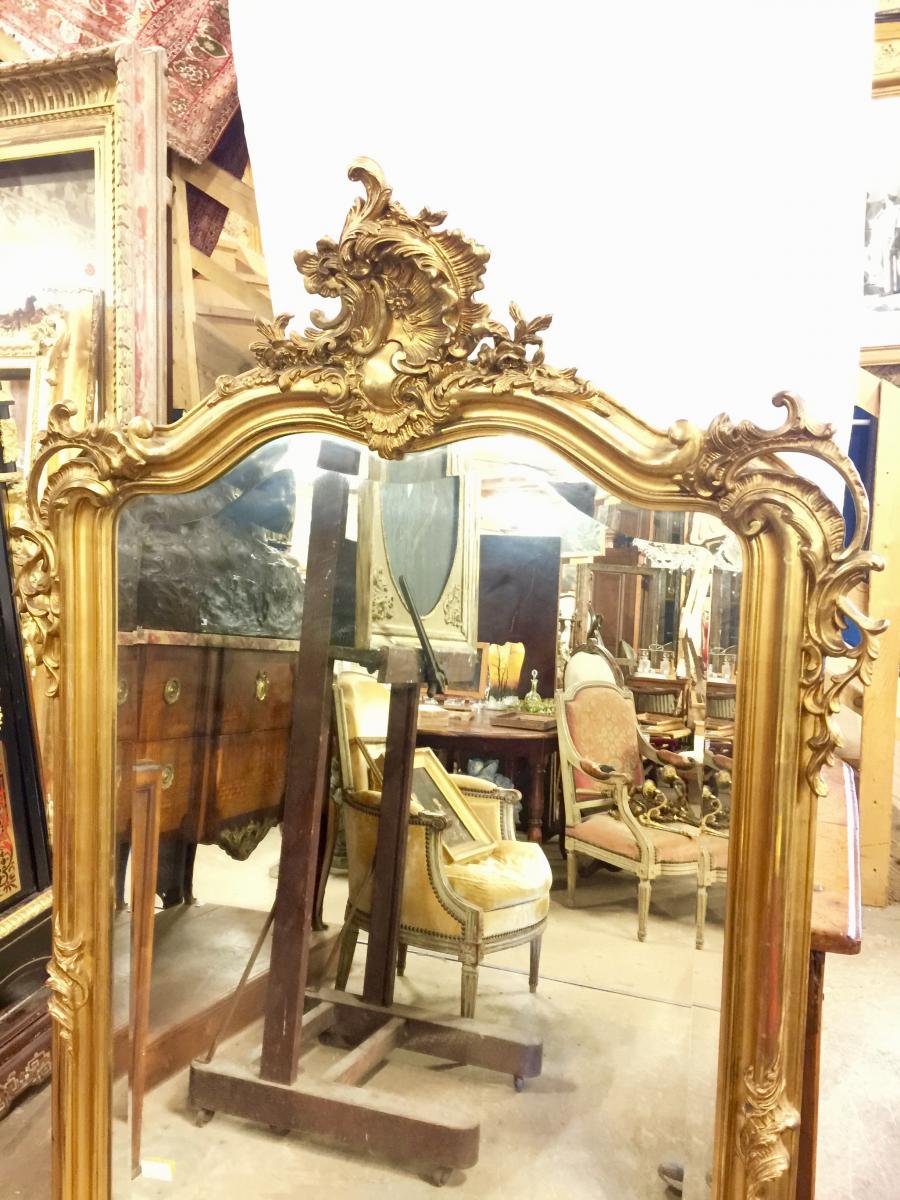 79 x 128 cm wooden fireplace mirror