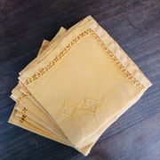 8 serviettes anciennes monogrammées CG - 38x38 cm - Coton
