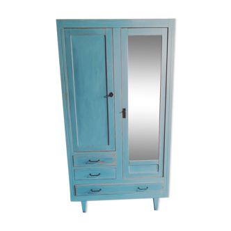 Alysée, Wardrobe/closet, with compass feet, oil blue