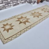 White And Brown Floral Runner Carpet sku 2069