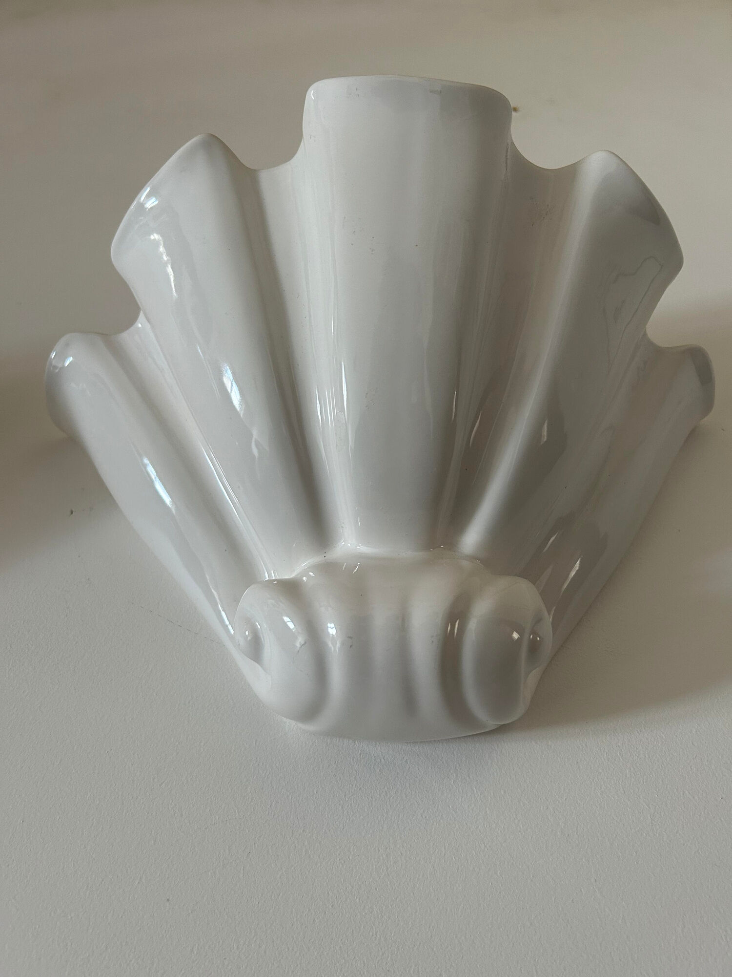 Pair of porcelain wall lamps France 1970