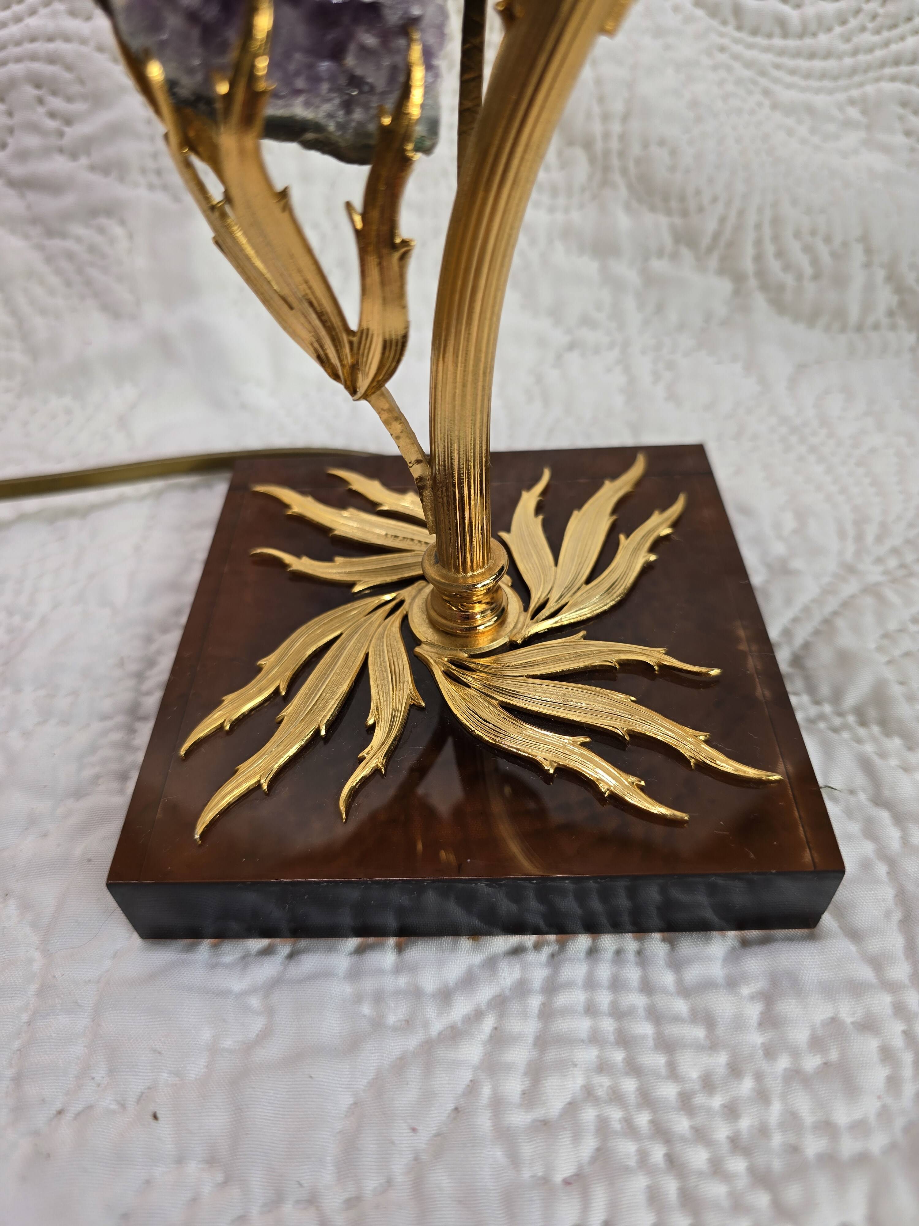 Lamp with amethyst inlay "Lucifer" by Willi Daro