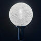 Chrome wall light with blown glass from the 1970s.