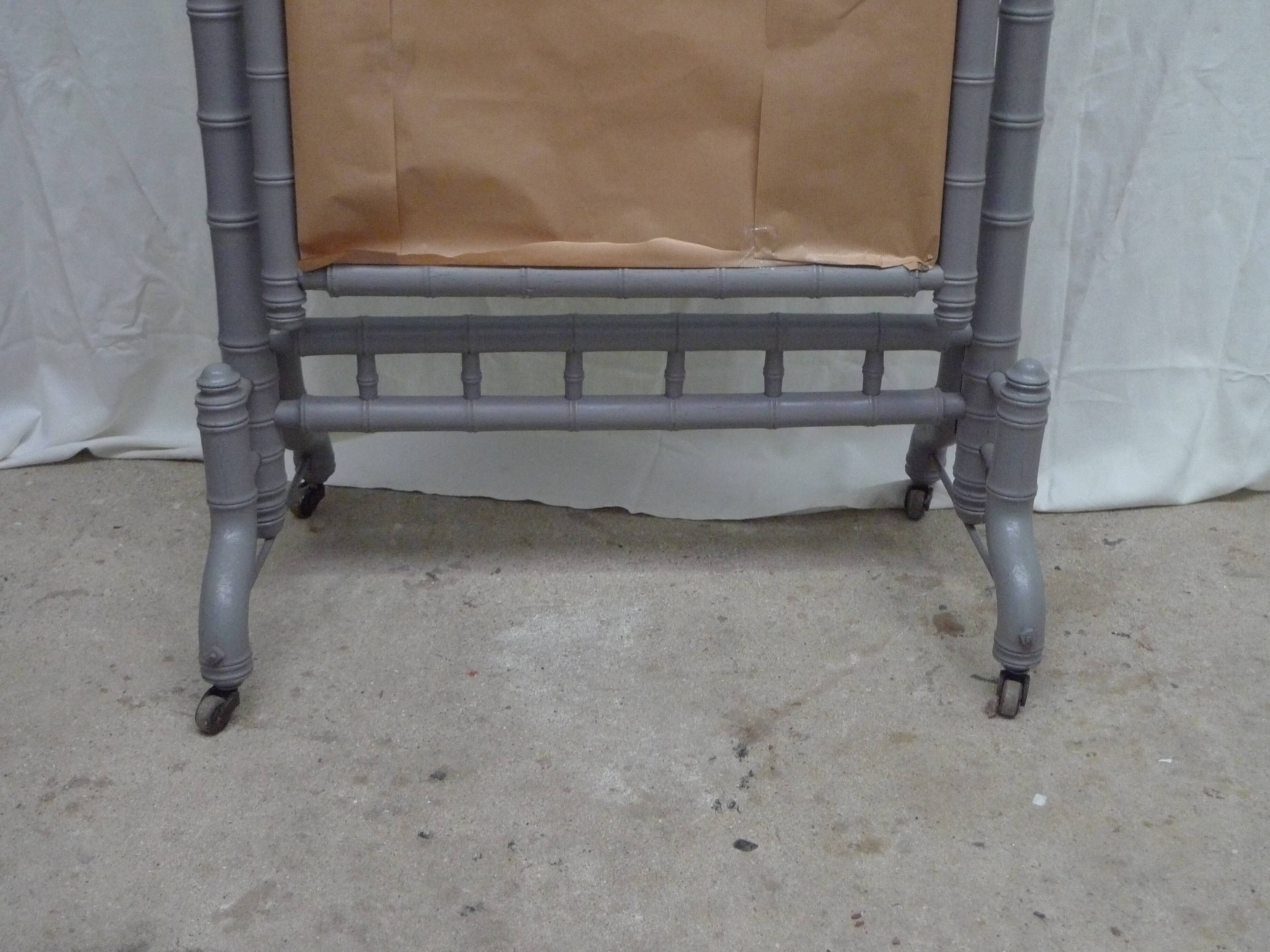 Large bamboo-style wooden cheval mirror, 19th century, Napoleonic II period.