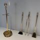 Neoclassical Fire Necessary in Polished Brass on Columnar Base Support