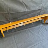 Kitchen shelf French artisanal work vintage 60s solid oak and copper