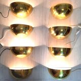 8 half moon sconces, Hollywood regency, brass, 60/70