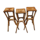 3 rattan bar stools seated mulched 1960s