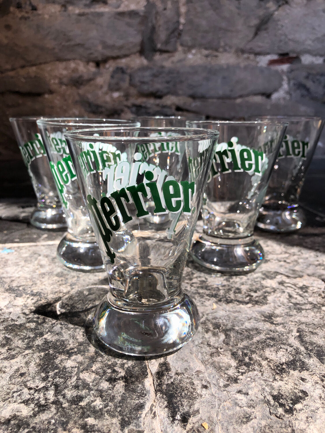 Set of 6 Perrier glasses