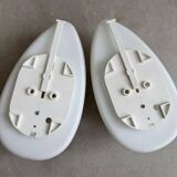 Wonderful pair of Mid Century white glass wall lamps from Italy