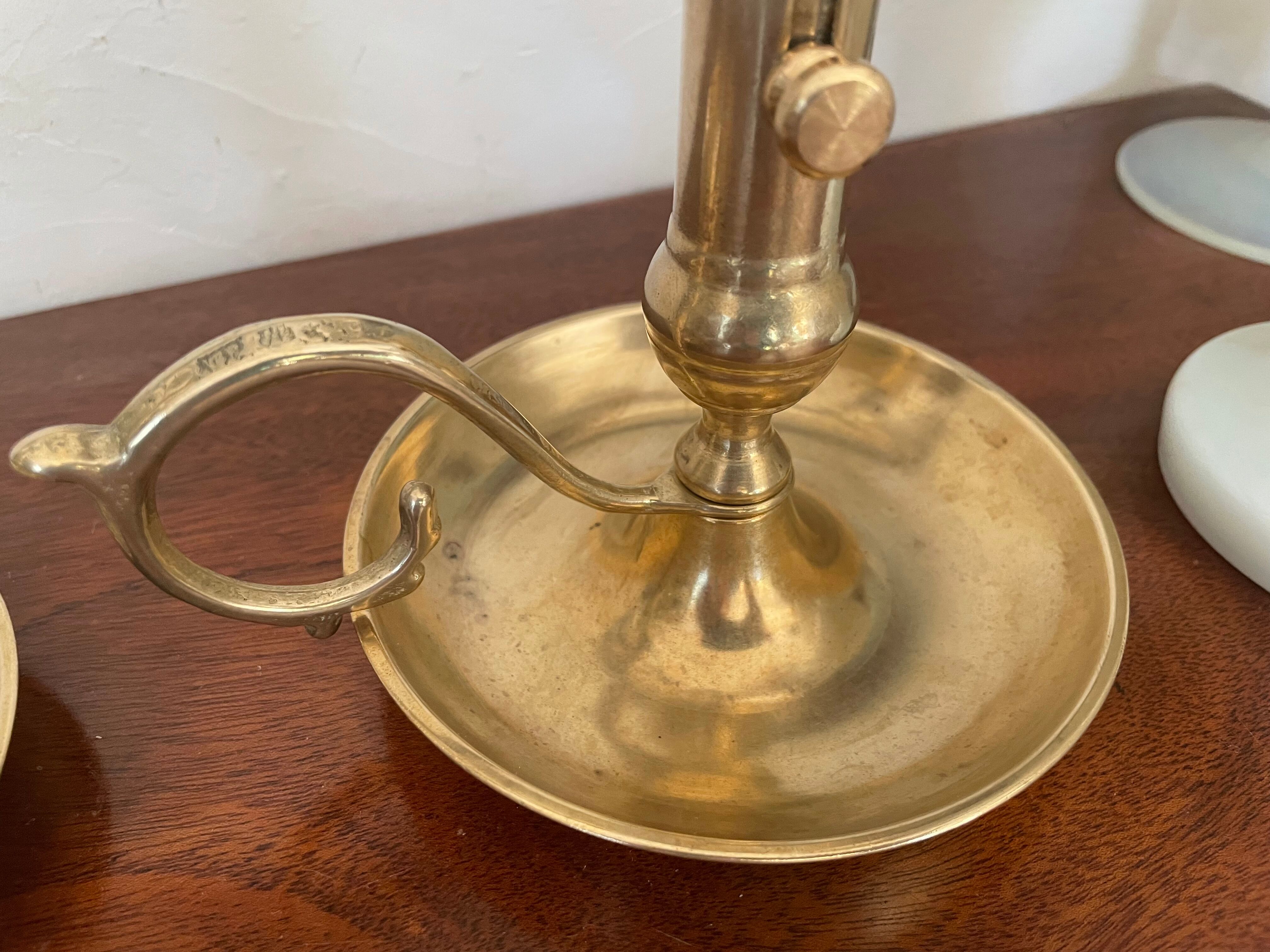Pair of brass candle holders