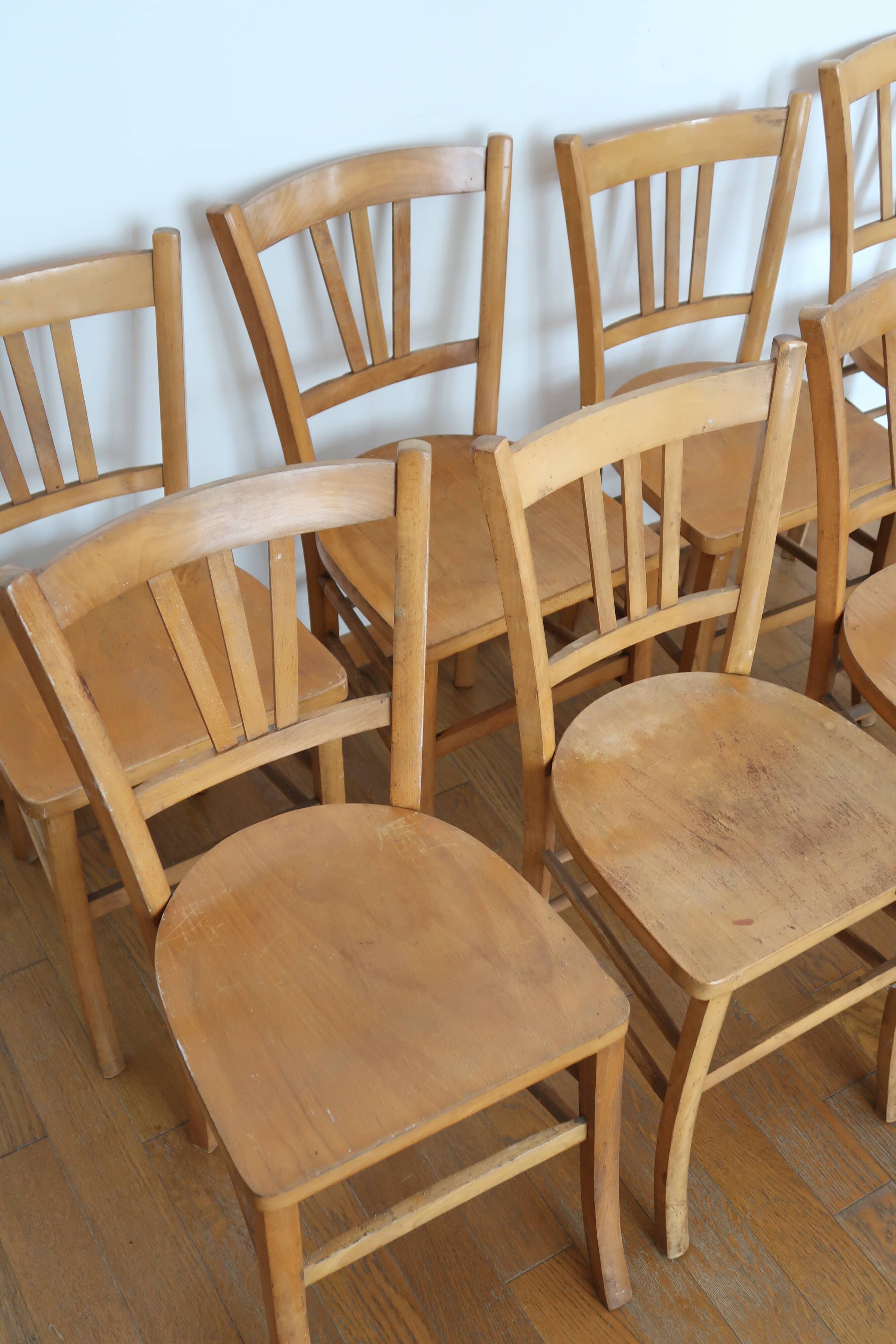 Lot de 8 chaises bistrot clair Luterma