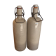Lot de 2 bouteilles en grès émaillé