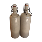 Lot de 2 bouteilles en grès émaillé