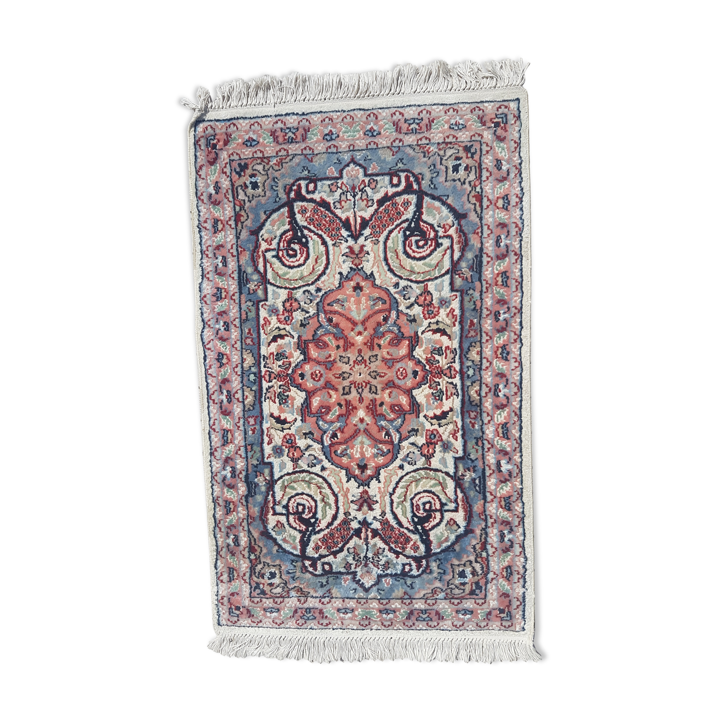 Iranian silk carpet handmade 76x131cm