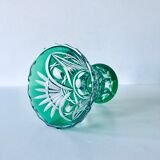 Vase Art Déco en cristal taillé vert
