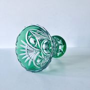Vase Art Déco en cristal taillé vert