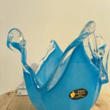 Blue crystal vase