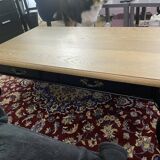 Table basse bois noir et chêne – 4 tiroirs de rangement