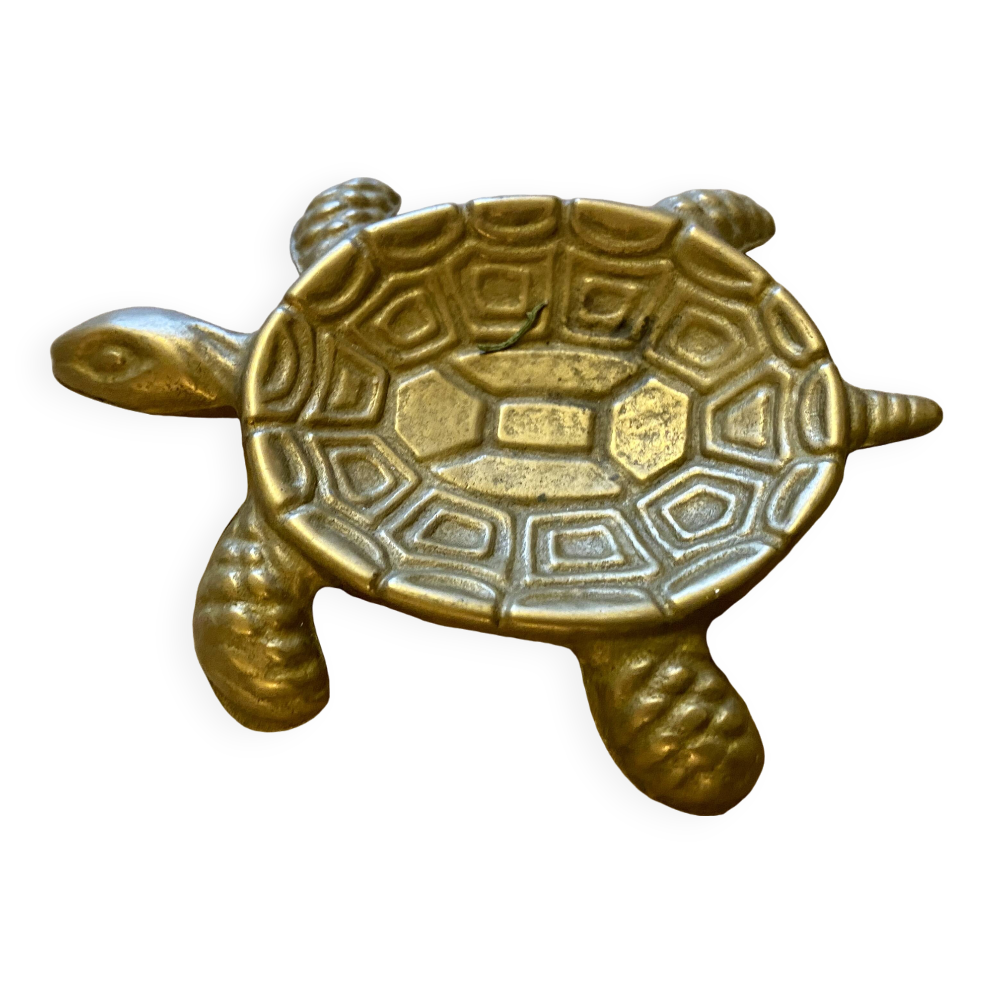 Vintage brass turtle pocket emptier