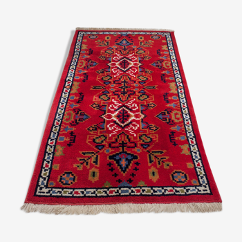 Ancien tapis milieu XXème fait main 205x102cm