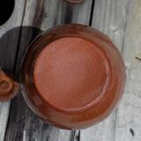 Vase marron à décor de marbrures