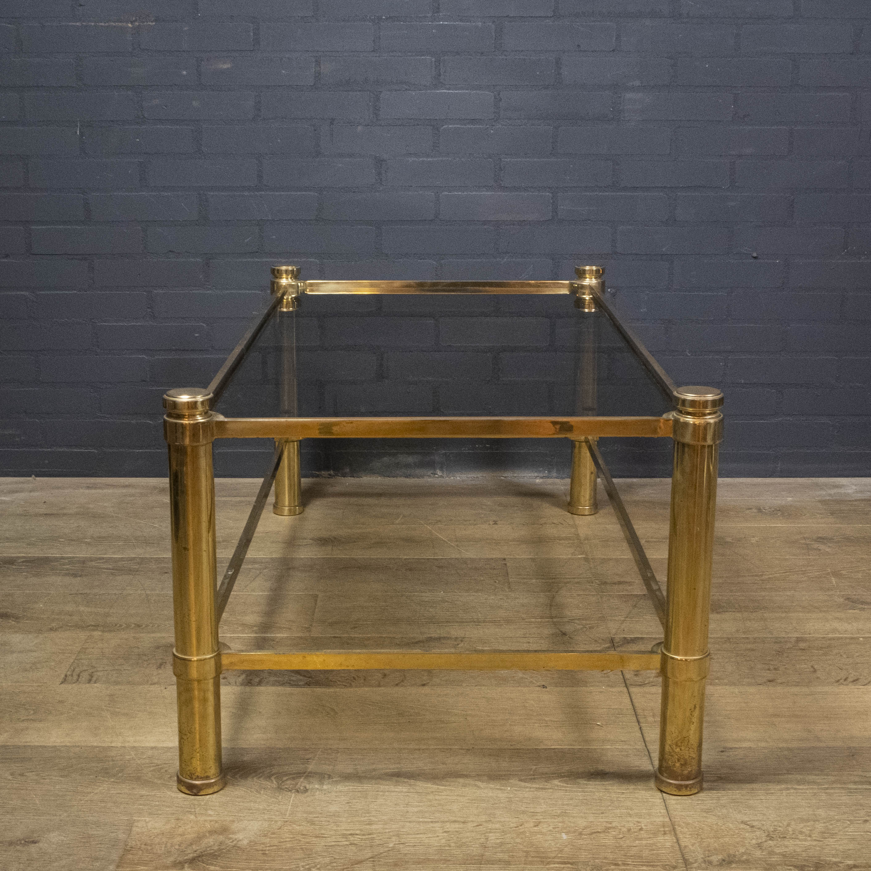 Brass coffee table, Hollywood Regency style