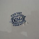 Set of 6 flat plates 1900 Faience K&G Luneville Yvetot L2